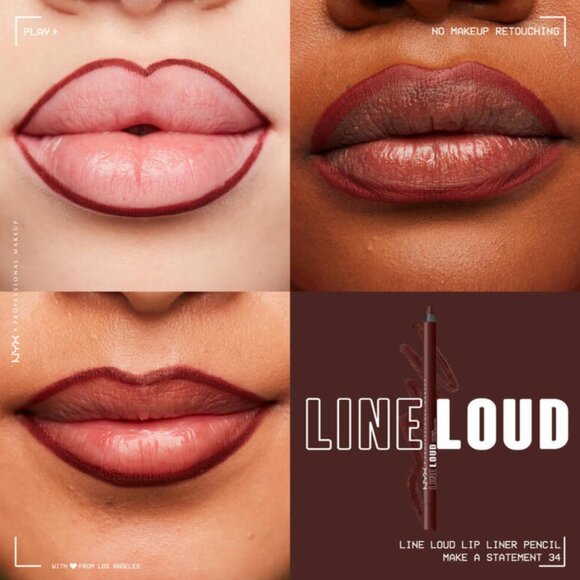 NYX Line Loud Lip Pencil Set | Make A Statement & Rebel Red | NEW MAKEUP - Picture 4 of 7